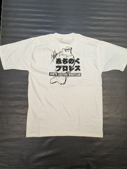 [The Great Sasuke  hand signed autograph ] Michinoku Pro Wrestling Logo T-Shirt
