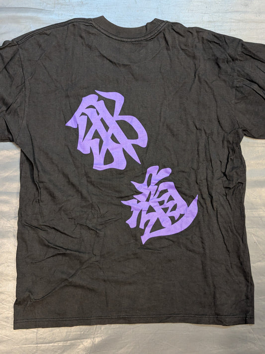 Atsushi Onita  "EVIL WAYS" T-shirt (Black × Purple)