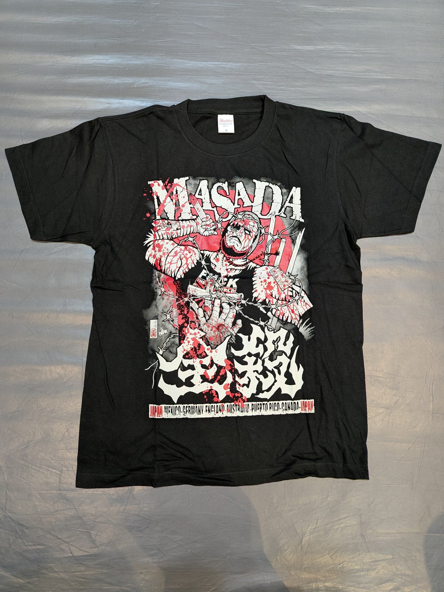 MASADA「全殺」イラストTシャツ(ブラック)