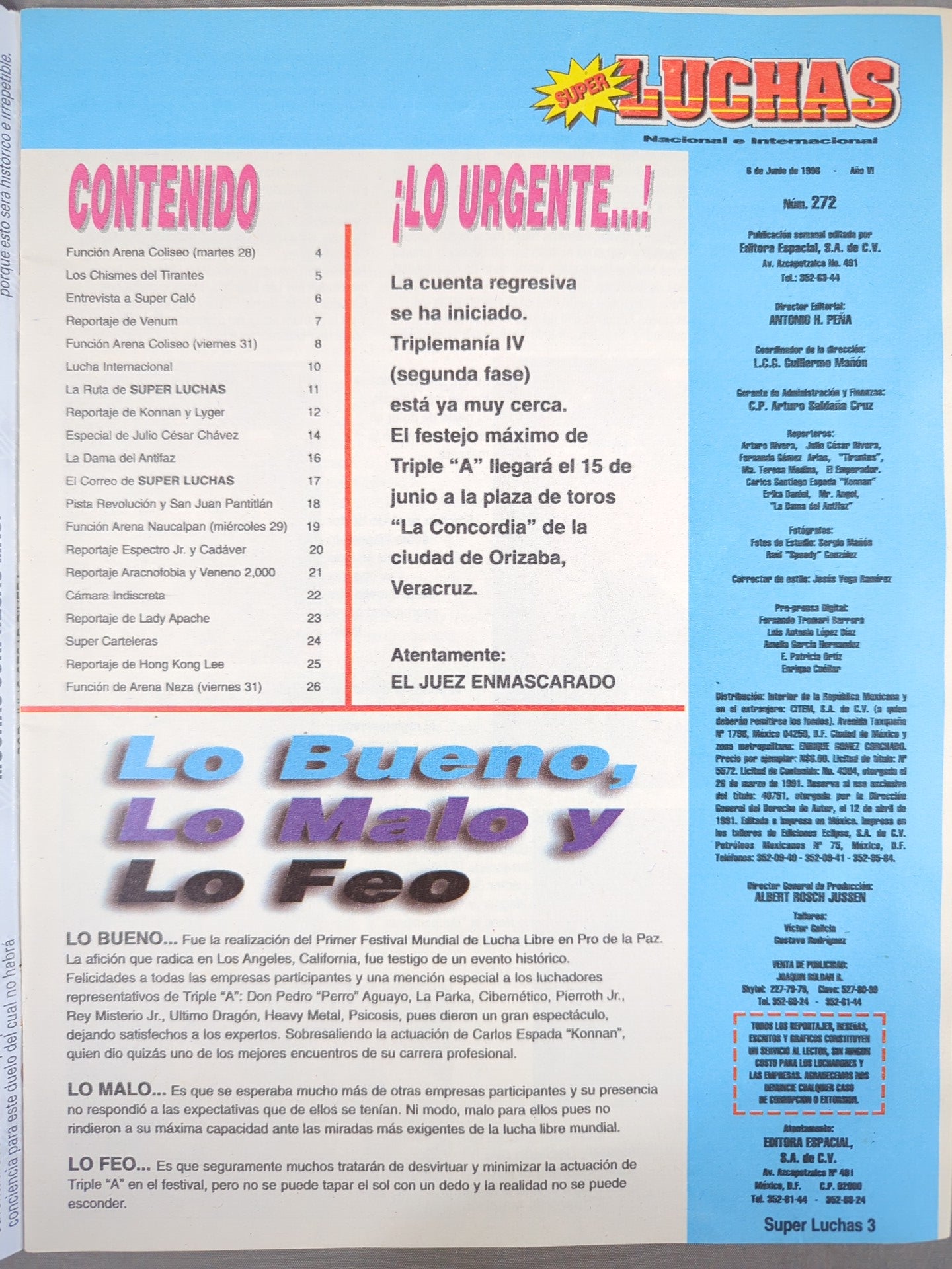 SUPER LUCHAS NACIONAL E INTERNACIONAL No.272