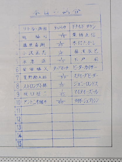 [8 fighters  hand signed autograph ] ★ Inoki vs Shin NWF Match ★ 75 Big Fight Series
