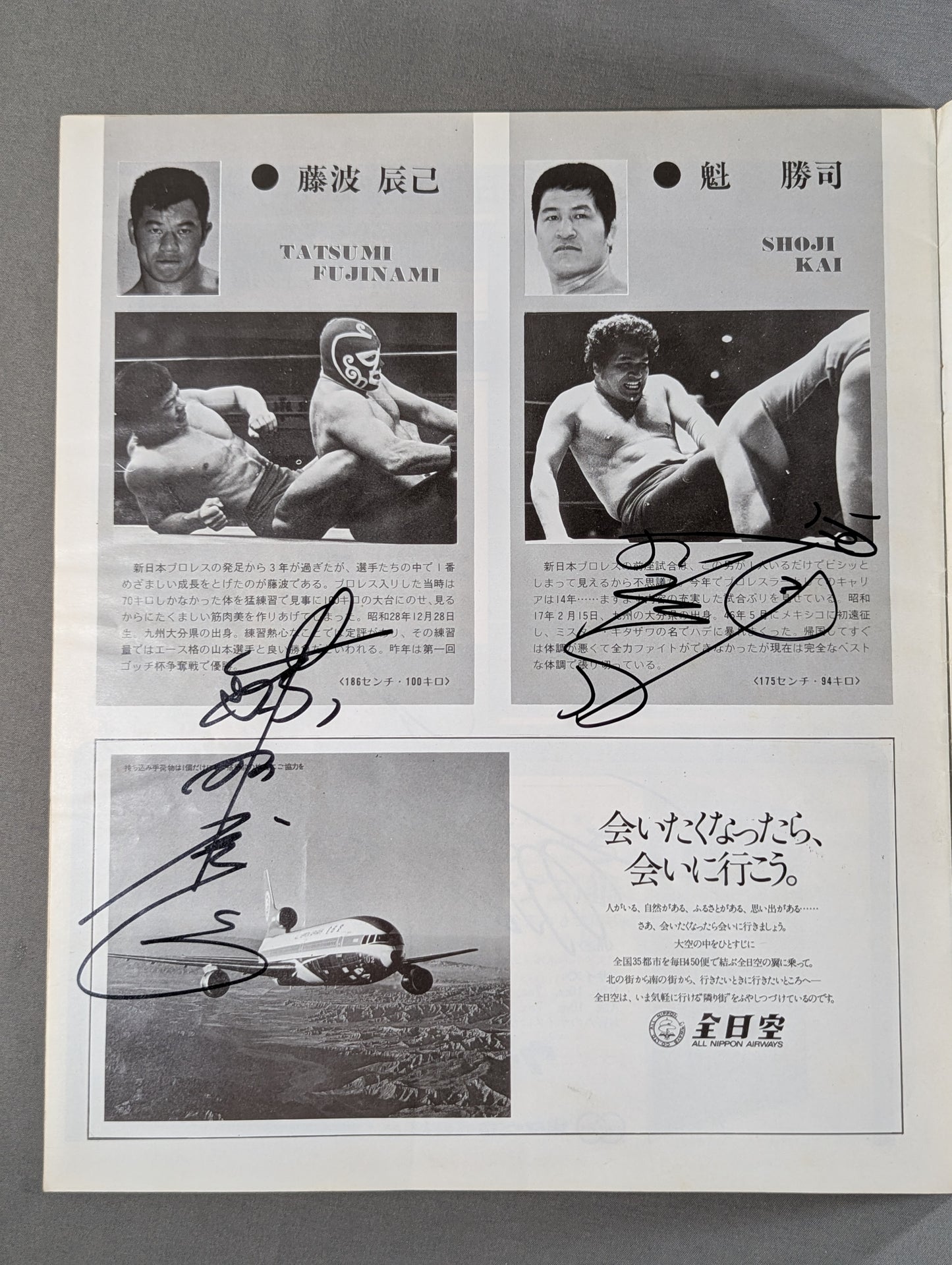 [8 fighters  hand signed autograph ] ★ Inoki vs Shin NWF Match ★ 75 Big Fight Series