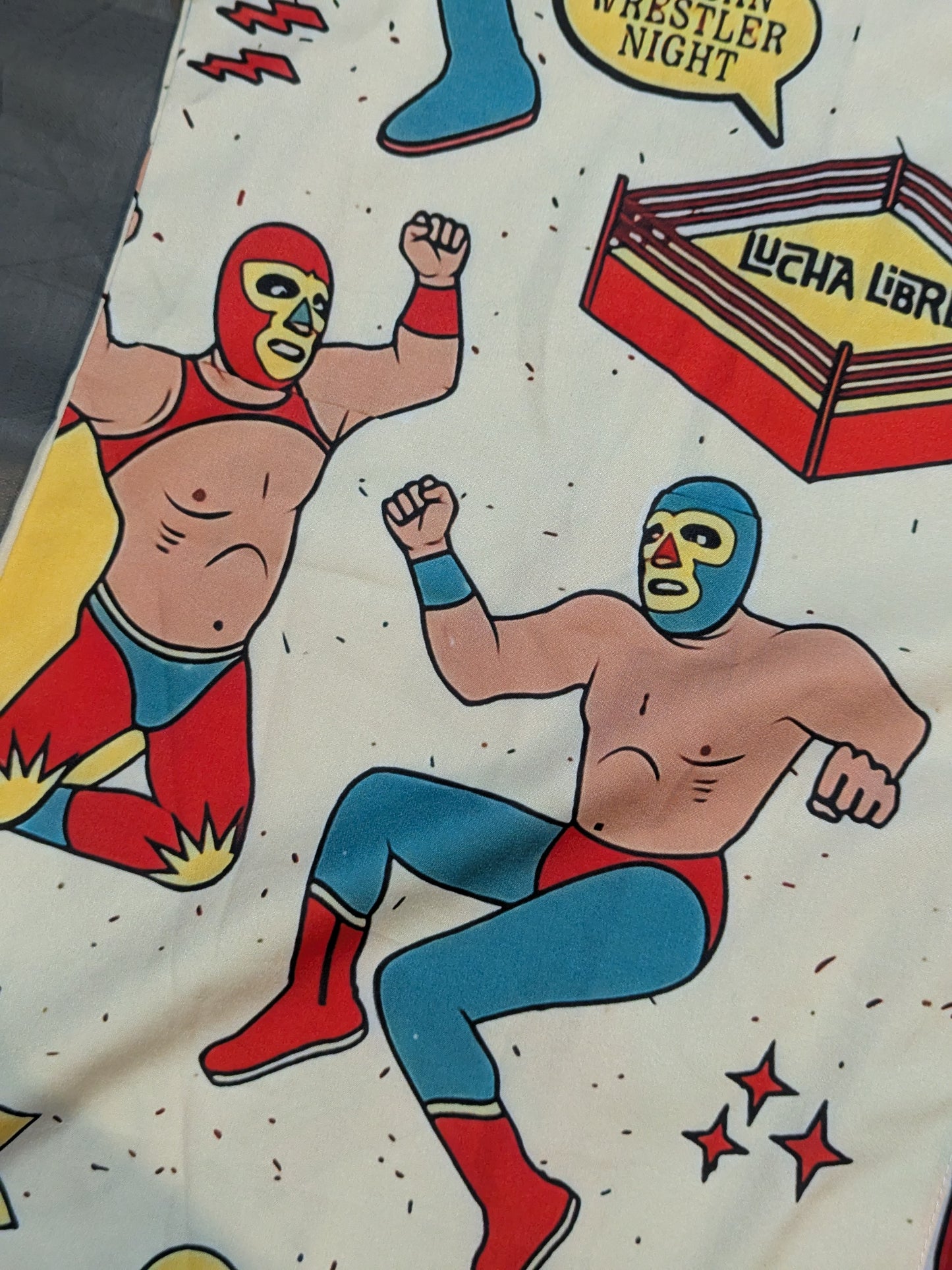 Lucha Libre Open Collar All-Over Print Shirt