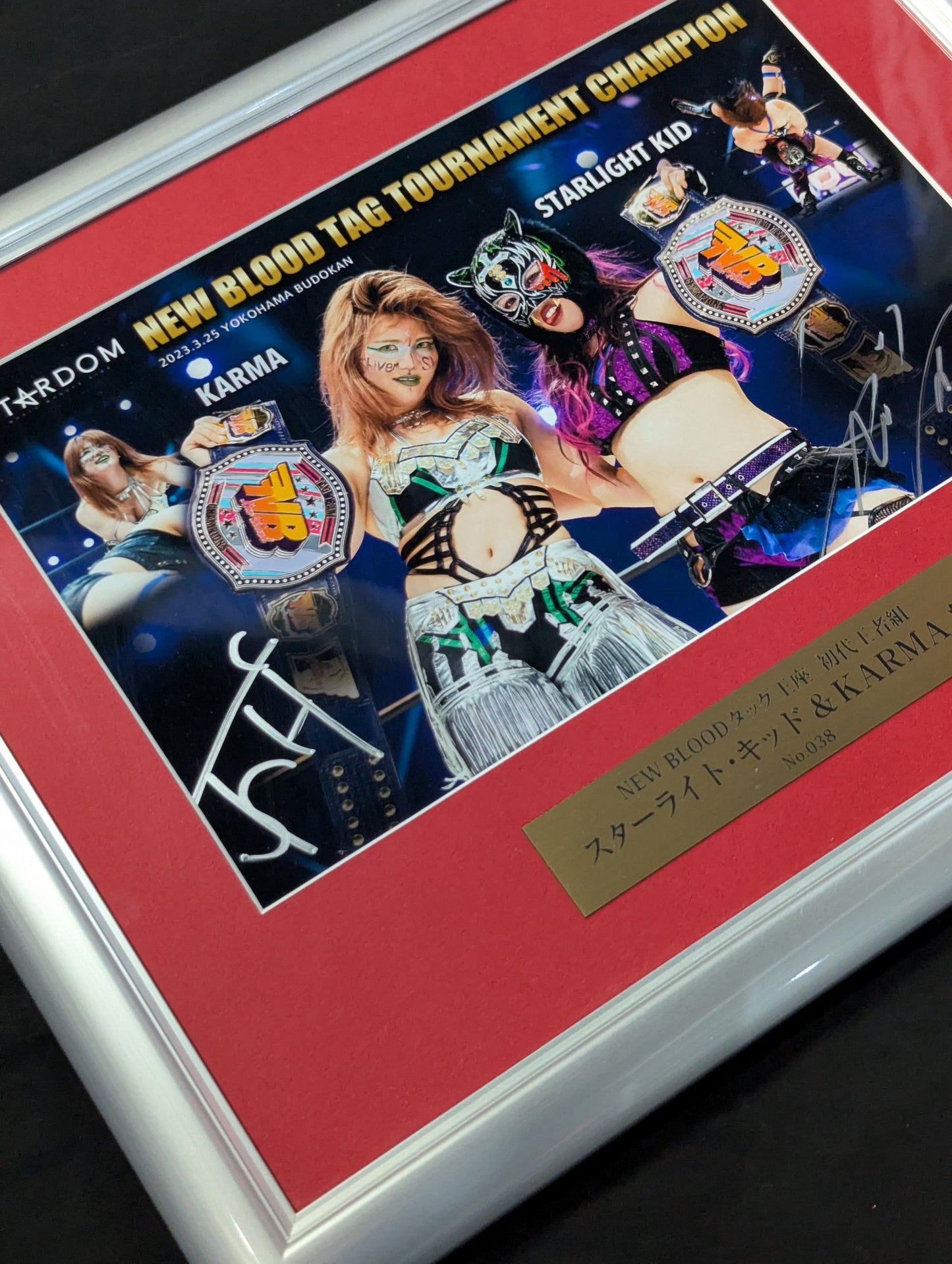 ★ First Champions ★ STARLIGHT KID & KARMA 2 hand signed autographs Photo frame