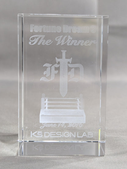 Fortune Dream3 "The Winner" 3D Crystal Trophy