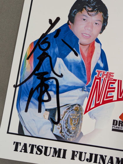 Tatsumi Fujinami & Bob Buckland 2 hand signed autographs Pro-Photo 