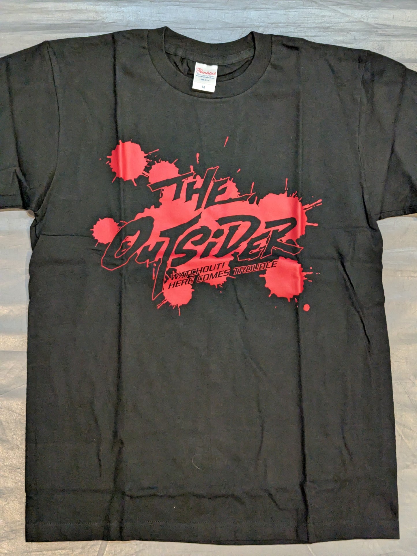 THE OUTSIDER「WATCHOUT! HERE COMES TROUBLE」Tシャツ①(ブラック)