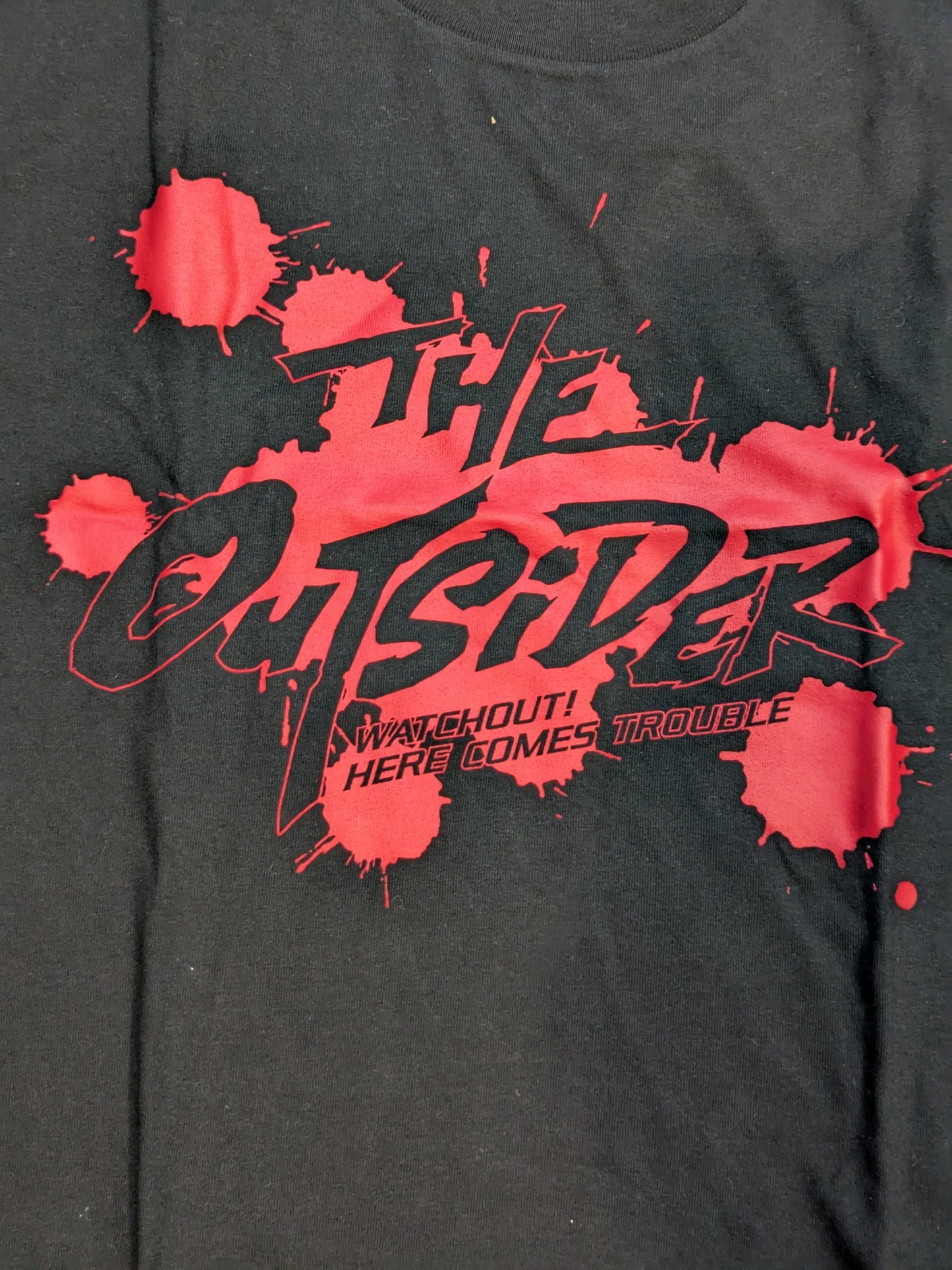 THE OUTSIDER「WATCHOUT! HERE COMES TROUBLE」Tシャツ②(ブラック)