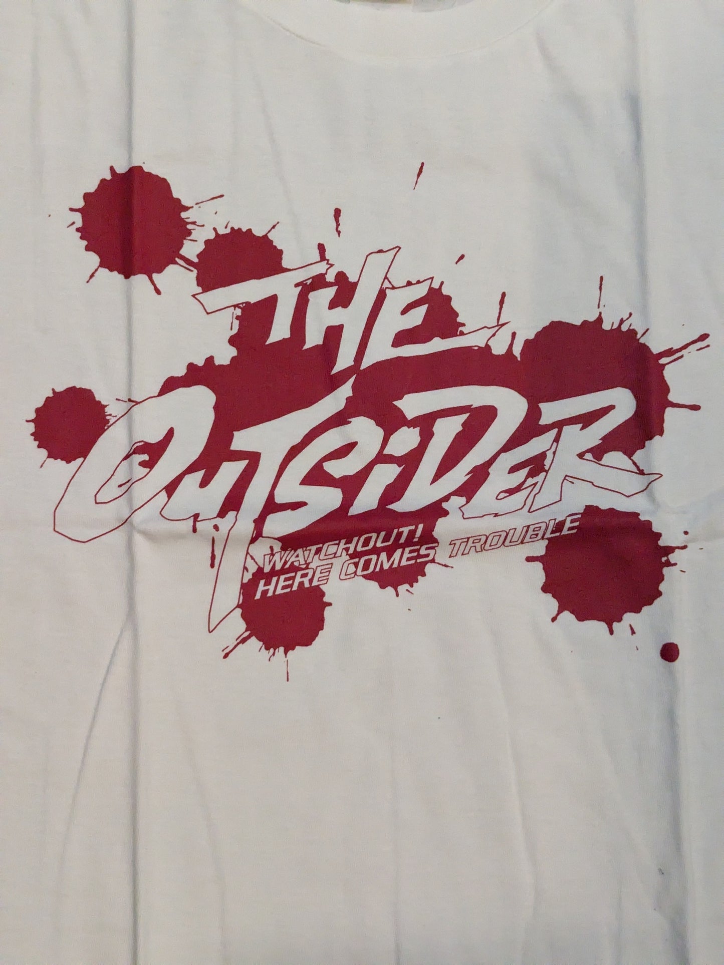 THE OUTSIDER「WATCHOUT! HERE COMES TROUBLE」Tシャツ④(ホワイト)
