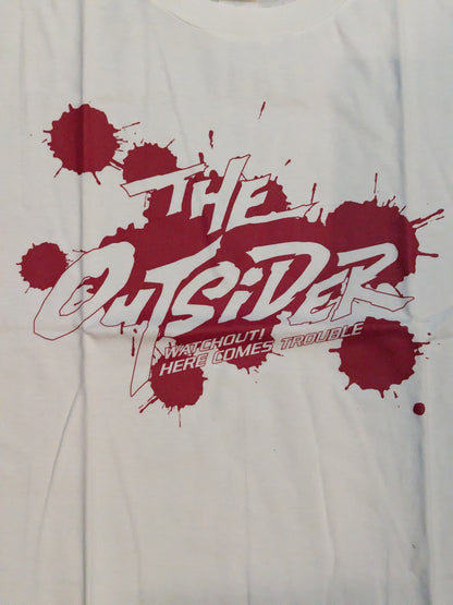 THE OUTSIDER「WATCHOUT! HERE COMES TROUBLE」Tシャツ④(ホワイト)