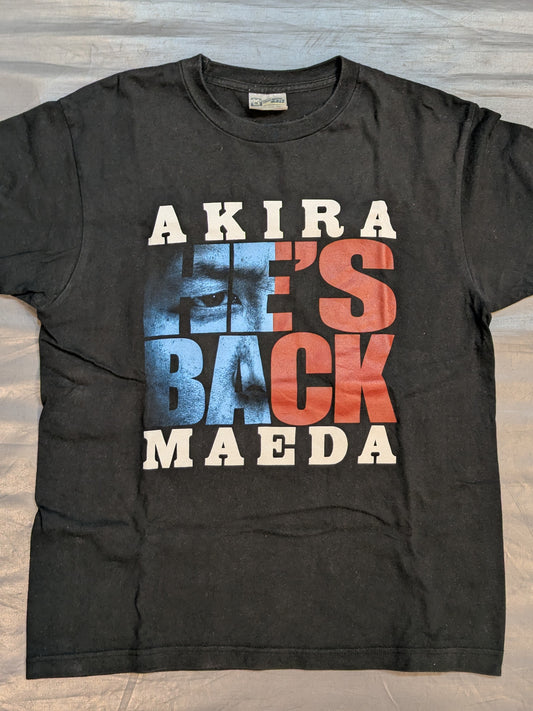 前田日明「HE’S BACK」Tシャツ(ブルー＆レッド)