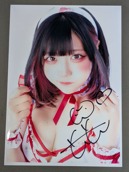花園桃花 直筆サイン入り いちごコス ポートレート(A-1)