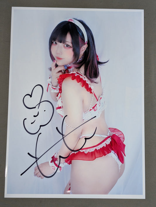 花園桃花 直筆サイン入り いちごコス ポートレート(A-2)