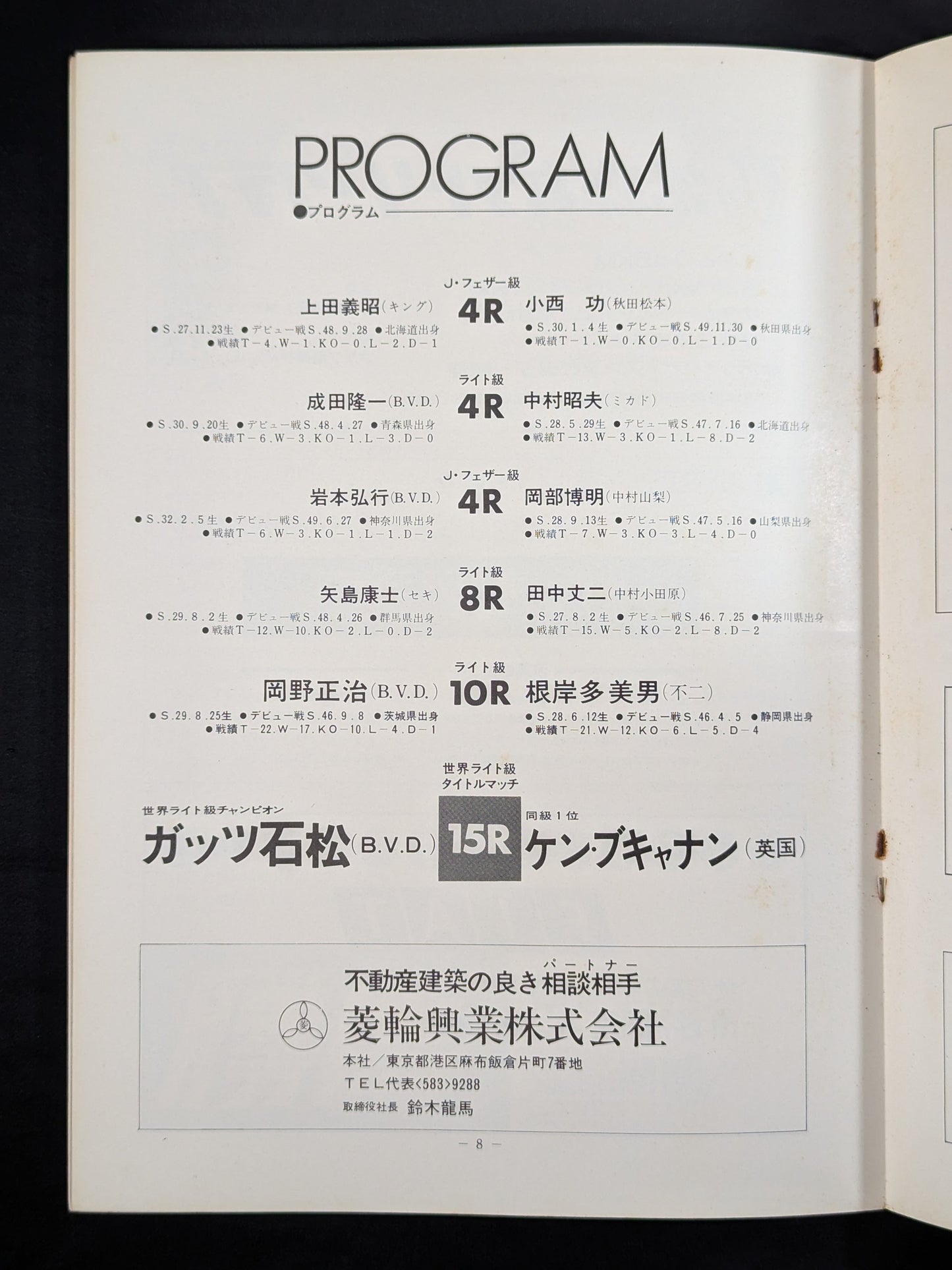 ガッツ石松vsケン・ブキャナン