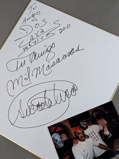 Mil Mascaras & Dos Caras & El Sicodelico (with photo)