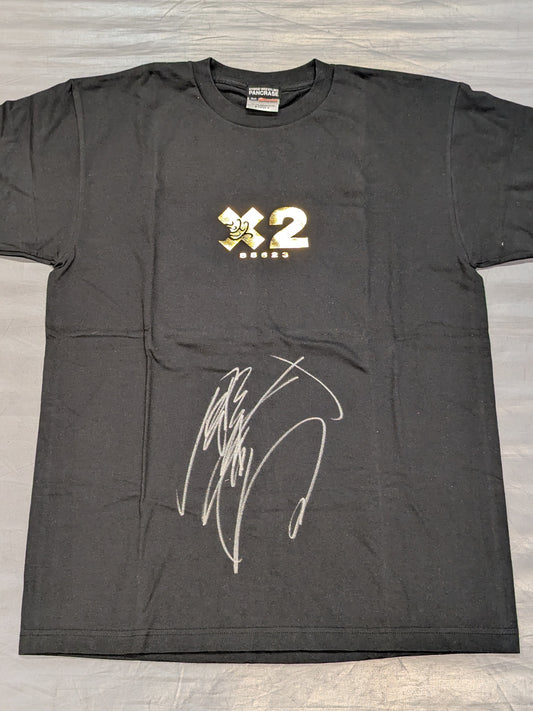 【hand signed autograph】  Minoru Suzuki 20th Anniversary T-Shirt (Black×Gold)