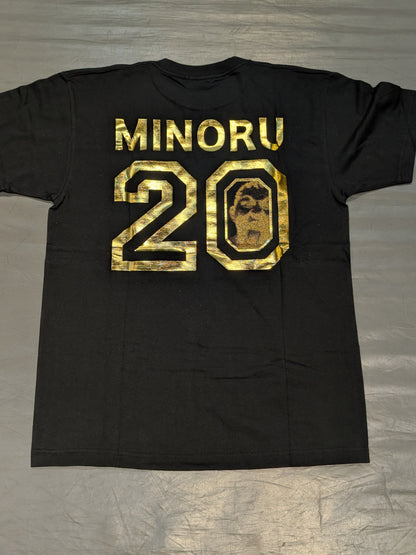 【直筆サイン入り】鈴木みのる デビュー20周年記念 Tシャツ(ブラック×ゴールド)