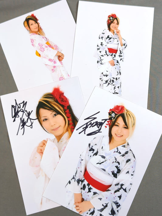 紫雷イオ&紫雷美央 直筆サイン入り 写真セット②