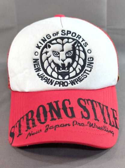 新日本プロレス×しまむら「ライオンマーク」メッシュキャップ(レッド×ホワイト)