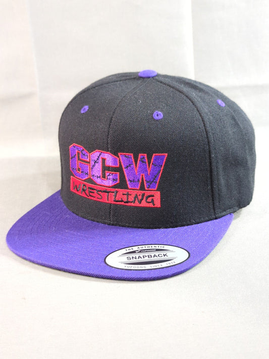 GCW スナップバックキャップ①(ブラック×パープル)