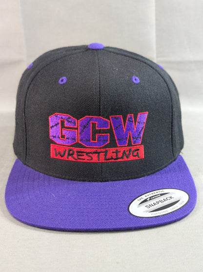 GCW スナップバックキャップ①(ブラック×パープル)