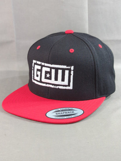 GCW スナップバックキャップ②(ブラック×レッド)