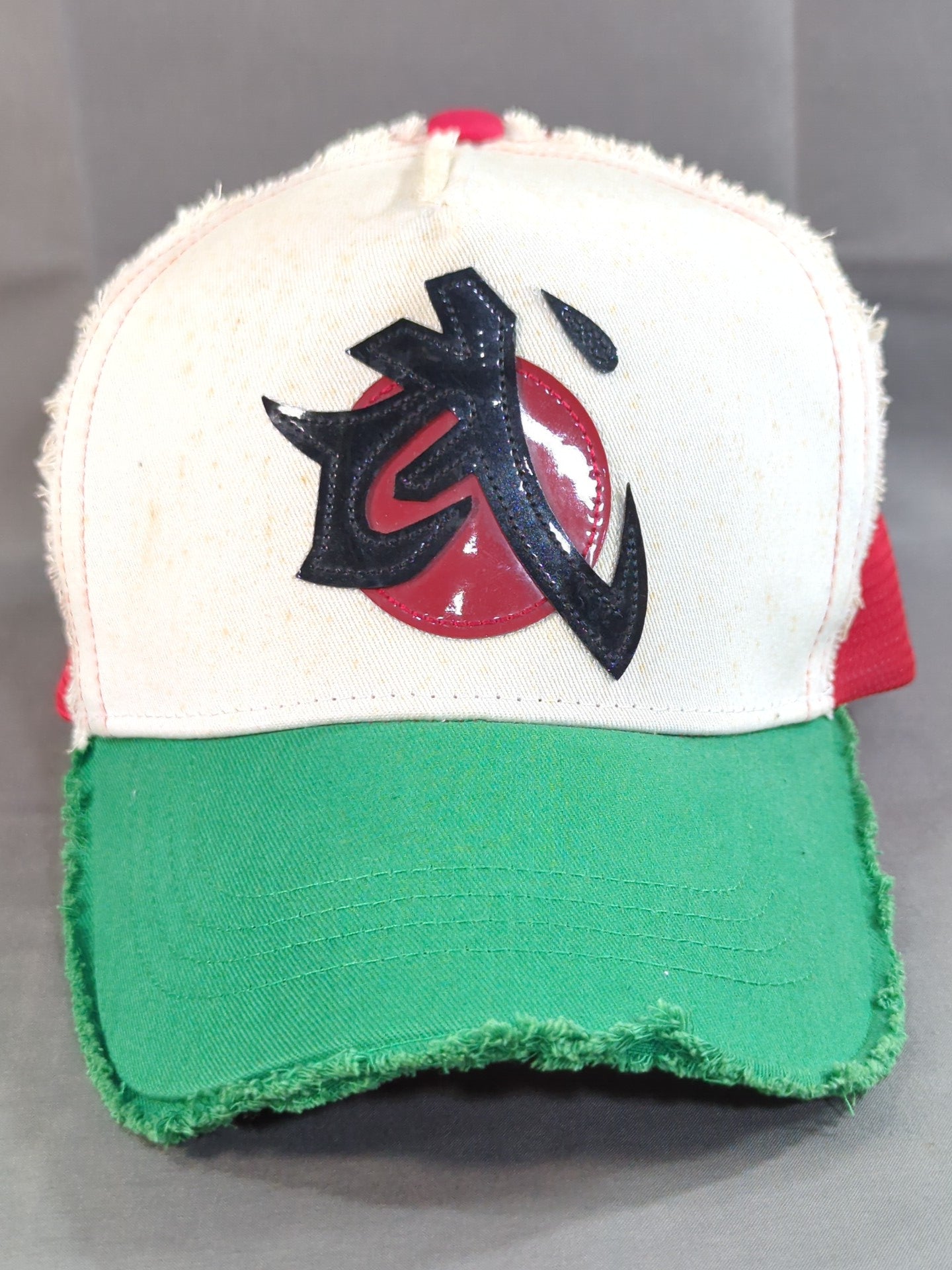 BUSHI「武」キャップ(ホワイト×グリーン×レッド)