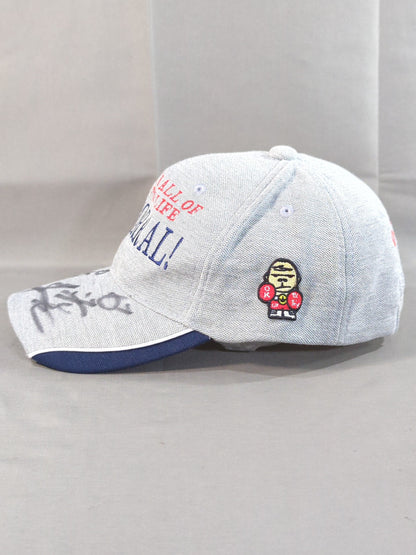 【直筆サイン入り】ガッツ石松「O.K.牧場!」刺繍入りキャップ