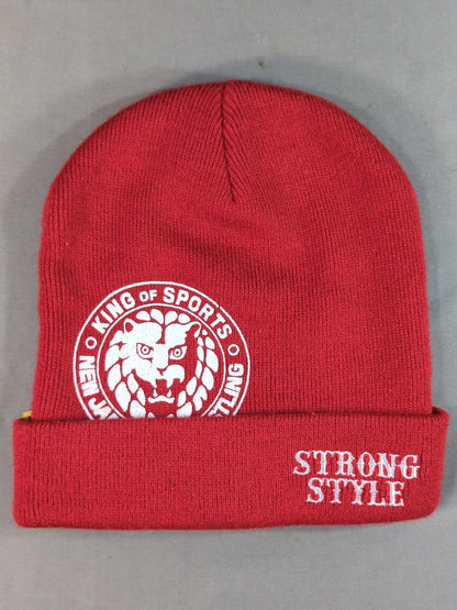 新日本プロレス×しまむら「ライオンマーク」ニットキャップ(レッド)