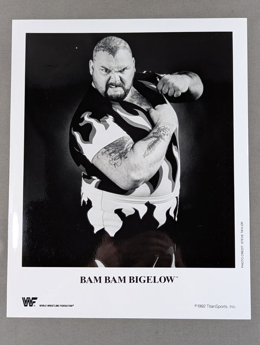 Bam Bam Bigelow WWF Official Black and White Pro-Photo (1992)