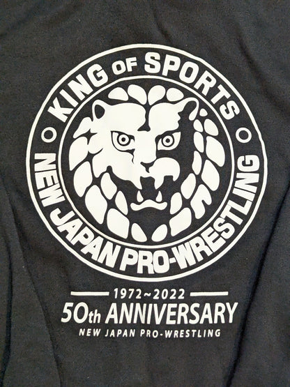 New Japan Pro Wrestling × Shimamura Pullover hoodie  (50th Anniversary / Black)