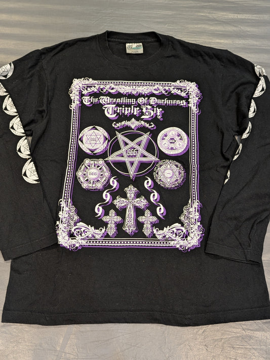 Wrestling of Darkness 666 Long T-Shirt (1) (Black)