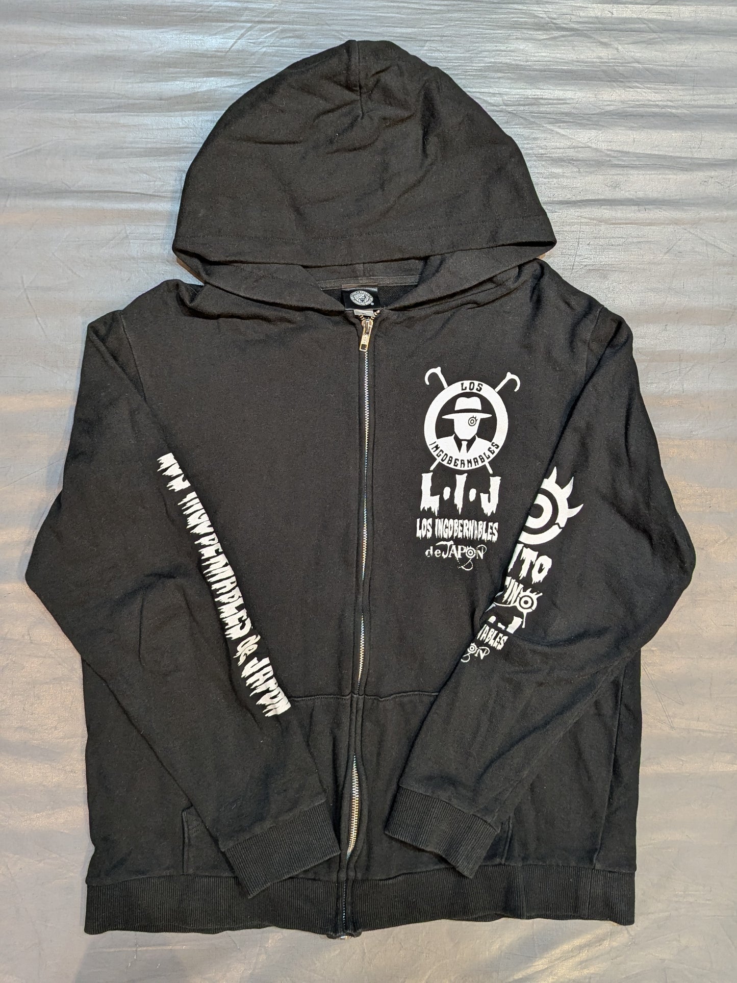 Tetsuya Naito Zip hoodie  (1) (Black× White)