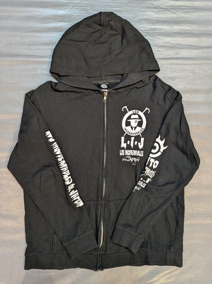 Tetsuya Naito Zip hoodie  (1) (Black× White)