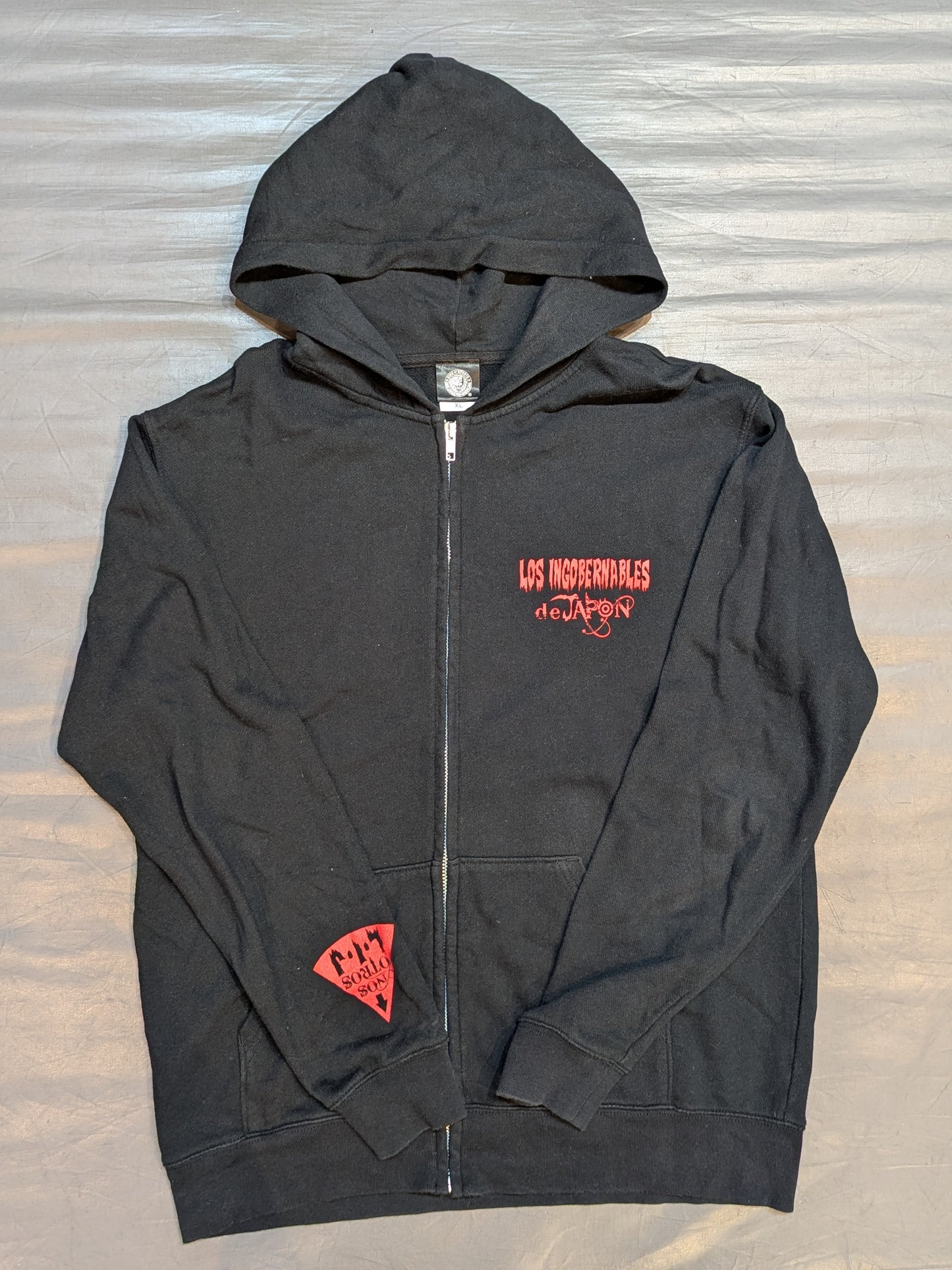 L.I.J Zip hoodie  (2) (2018 / Black × Red)