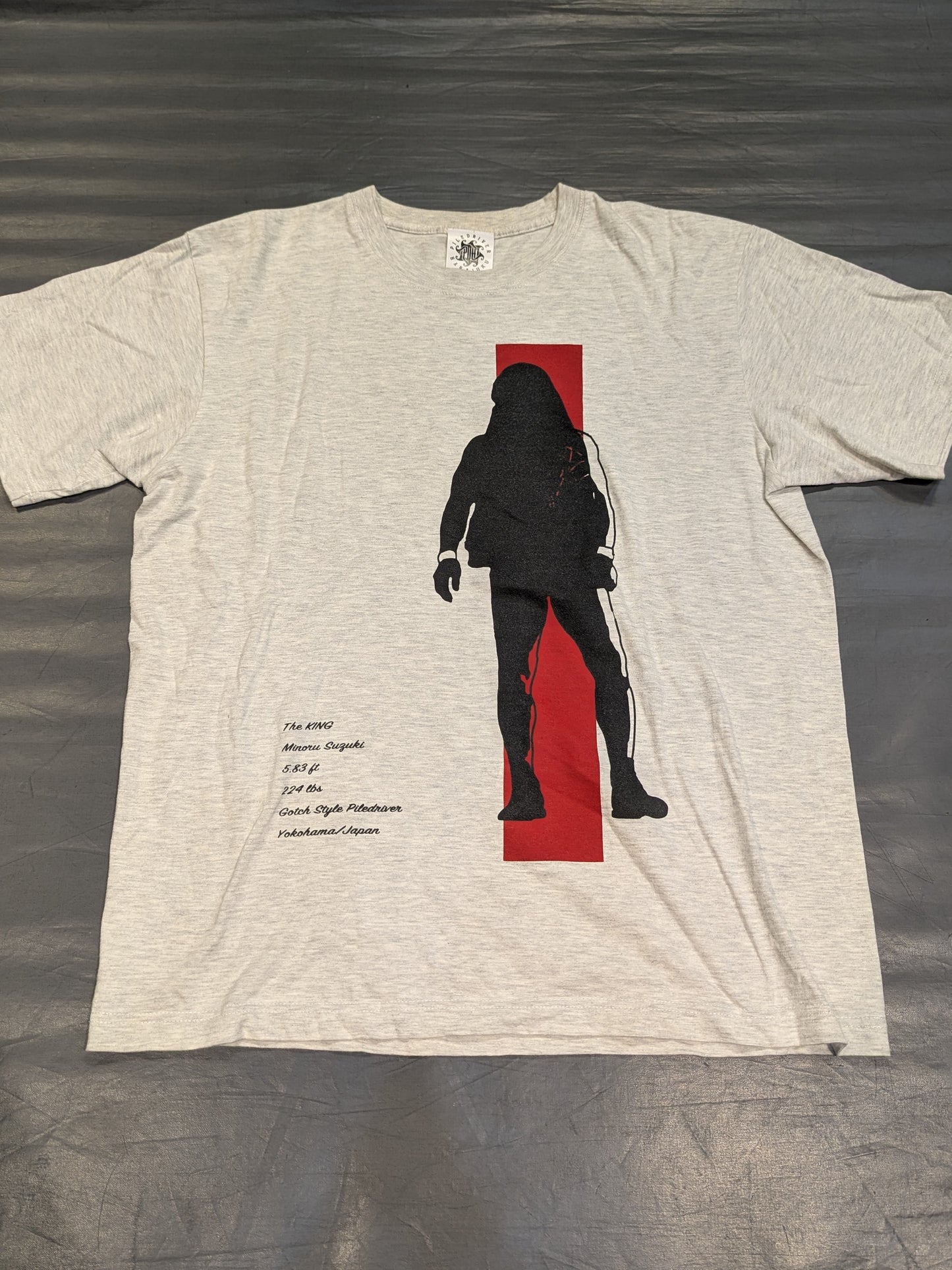 鈴木みのる「RED LINE」オートミールTシャツ②(グレー)