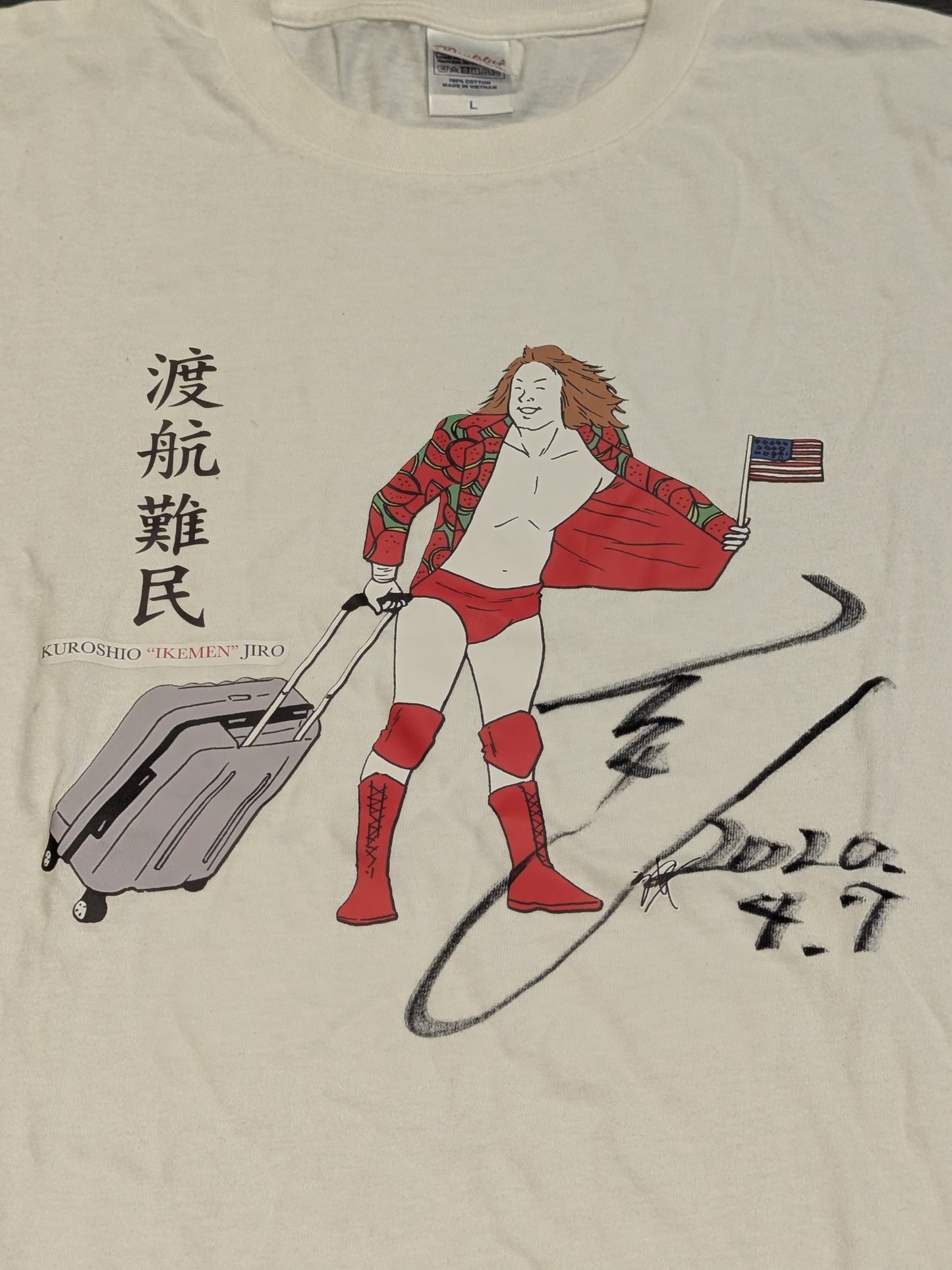 【直筆サイン入り】黒潮イケメン二郎「渡航難民」Tシャツ
