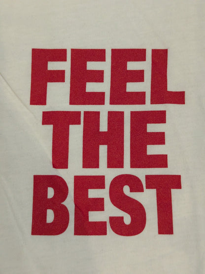 棚橋弘至「FEEL THE BEST」VネックTシャツ(ホワイト×レッド)