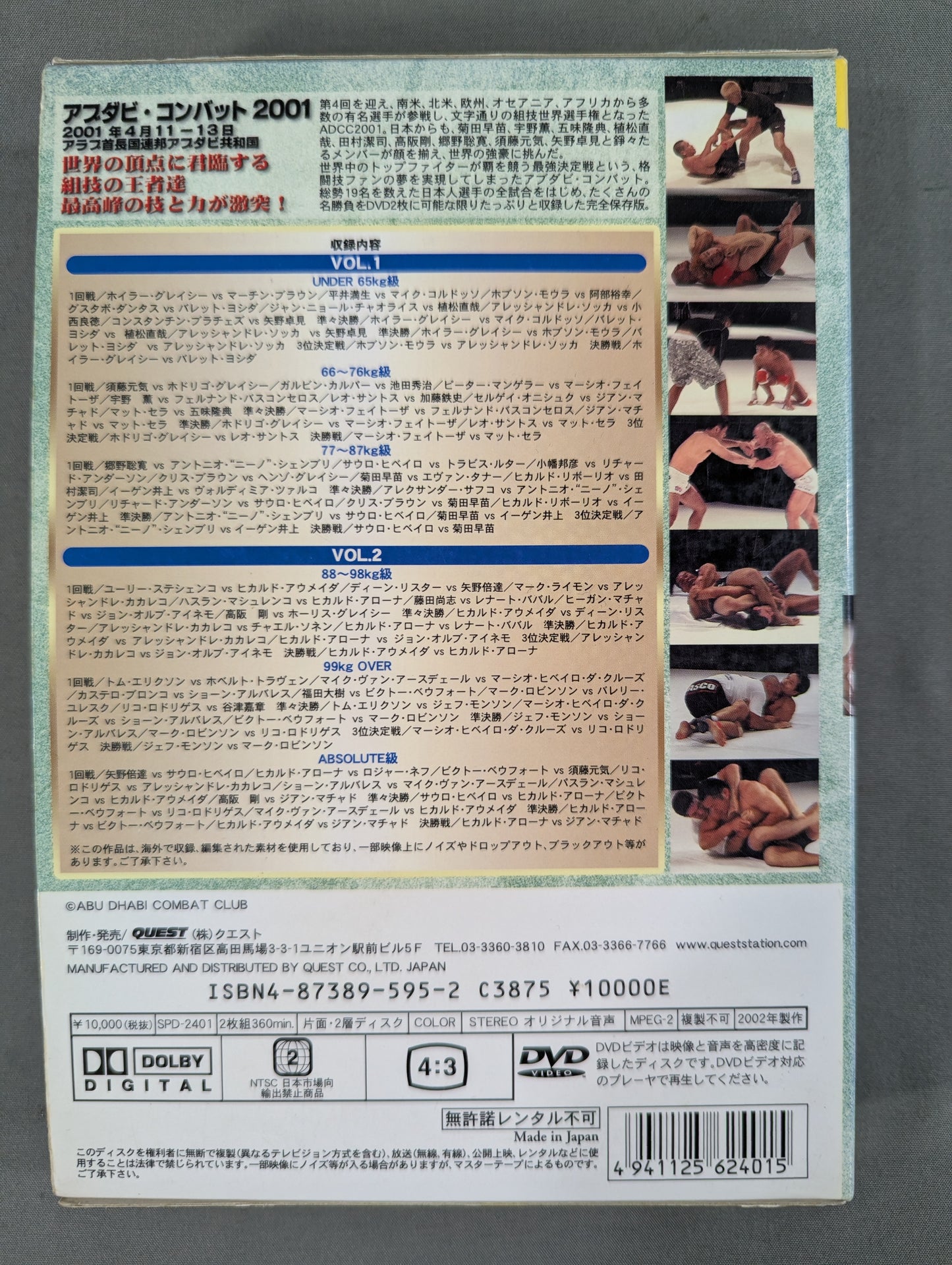 Abu Dhabi Combat 2001 ★ADCC SUBMISSION Wrestling 4TH WORLD CHAMPIONSHIP★