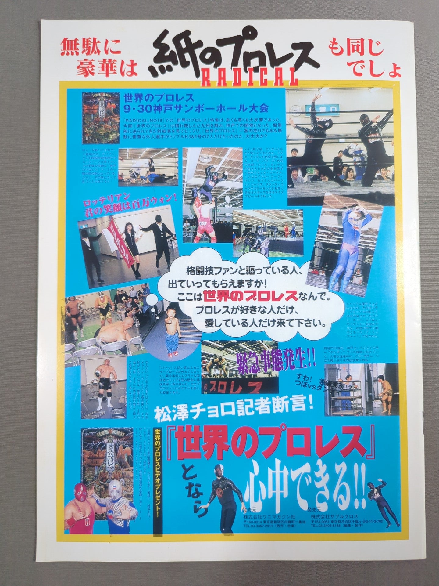 [15 fighters hand signed autograph 】World Pro Wrestling NWA Japan World Tag League