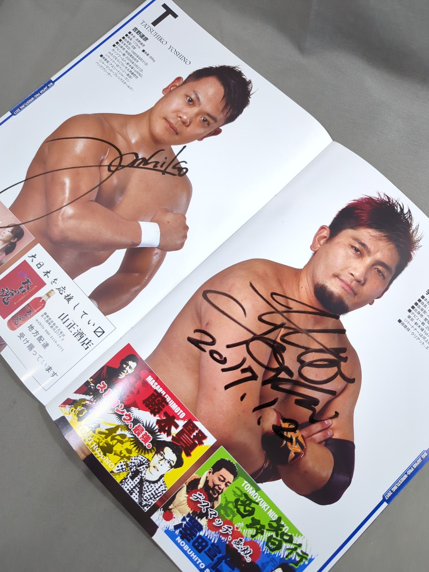 [29 fighters hand signed autograph 】Big Japan Pro Wrestling  BJW ONE BJ
