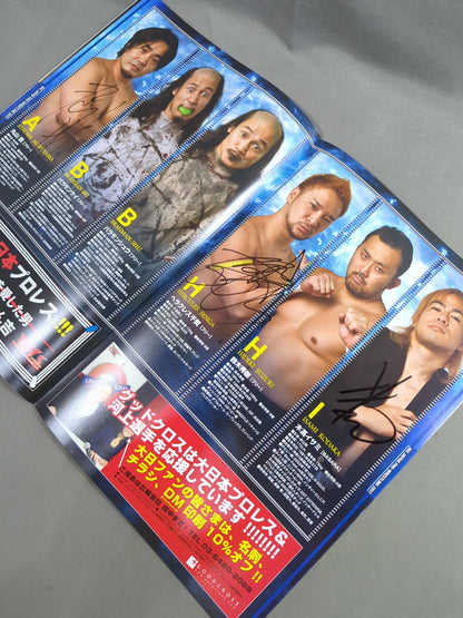 [29 fighters hand signed autograph 】Big Japan Pro Wrestling  BJW ONE BJ