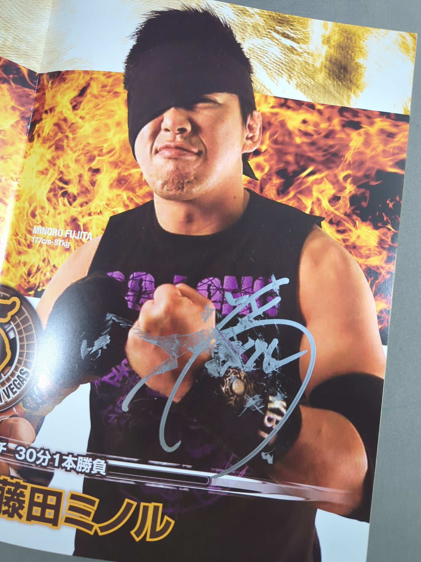 [5 fighters hand signed autograph Big Japan Pro Wrestling  BIG JAPAN DEATH VEGAS