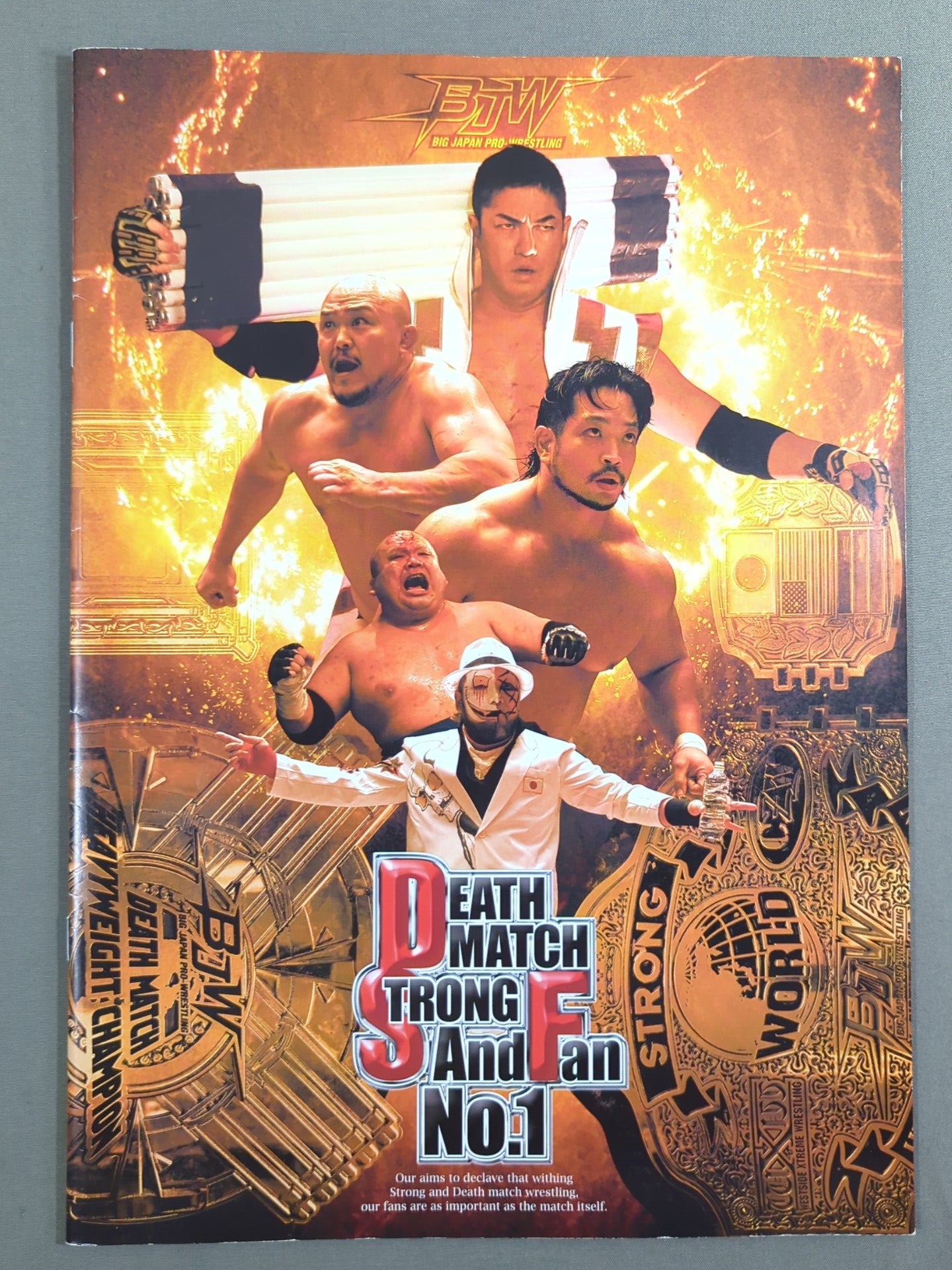 [5 fighters hand signed autograph 】DEATH MATCH STRONG And Fan No.1