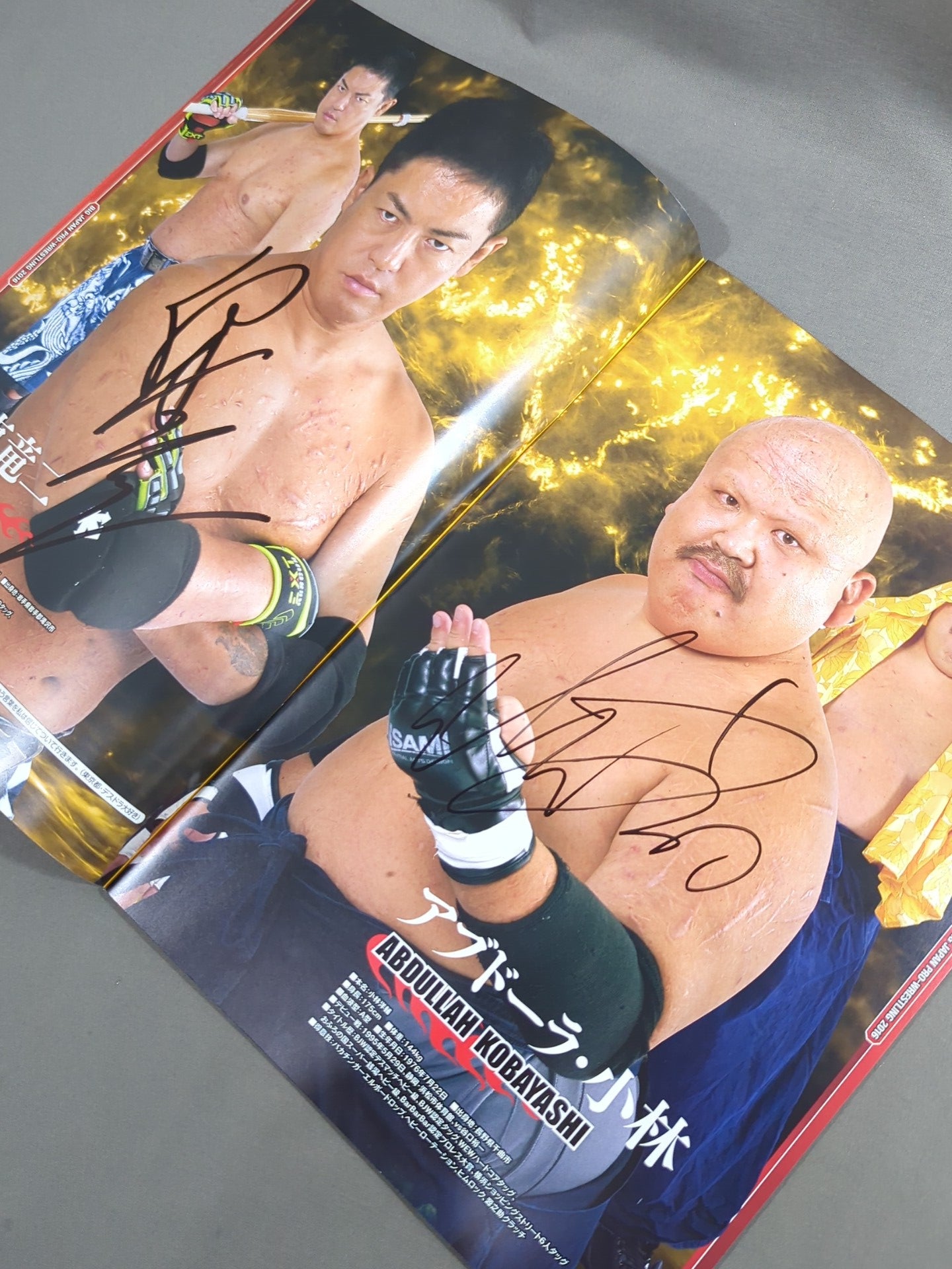 [5 fighters hand signed autograph 】DEATH MATCH STRONG And Fan No.1