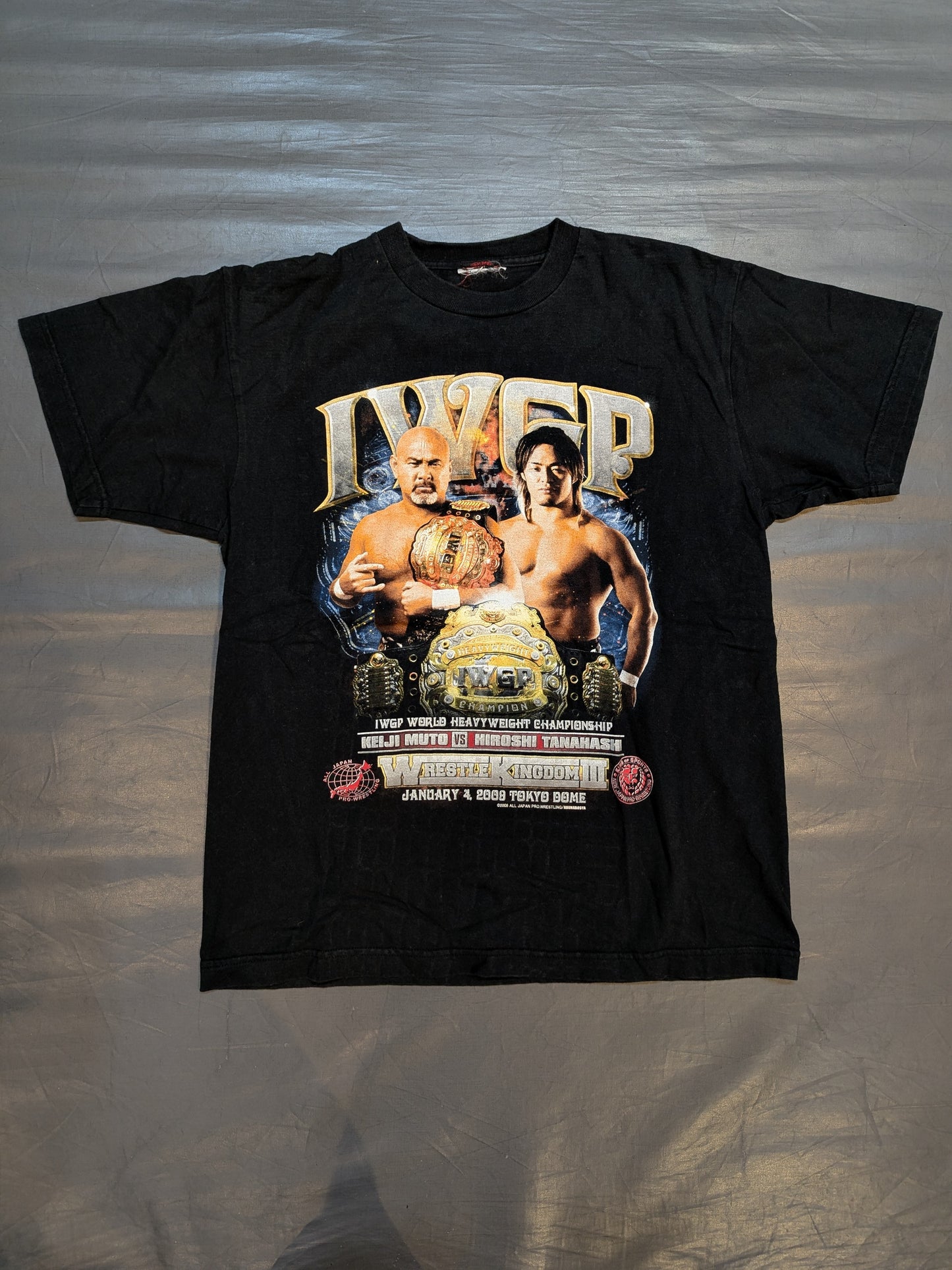 ★レッスルキングダム3★ 武藤敬司vs棚橋弘至「IWGP WORLD HEAVYWEIGHT CHAMPIONSHIP」ピクチャーTシャツ