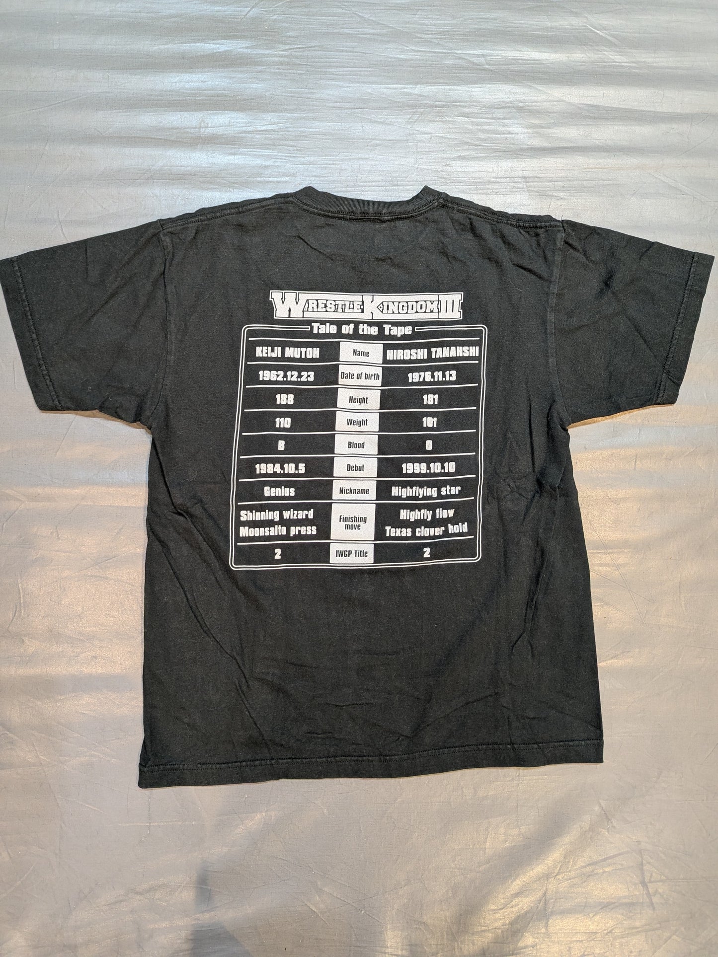 ★レッスルキングダム3★ 武藤敬司vs棚橋弘至「IWGP WORLD HEAVYWEIGHT CHAMPIONSHIP」ピクチャーTシャツ