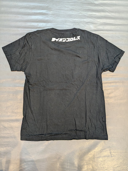 パパはわるものチャンピオン「ライオンプロレス」Tシャツ(ブラック)