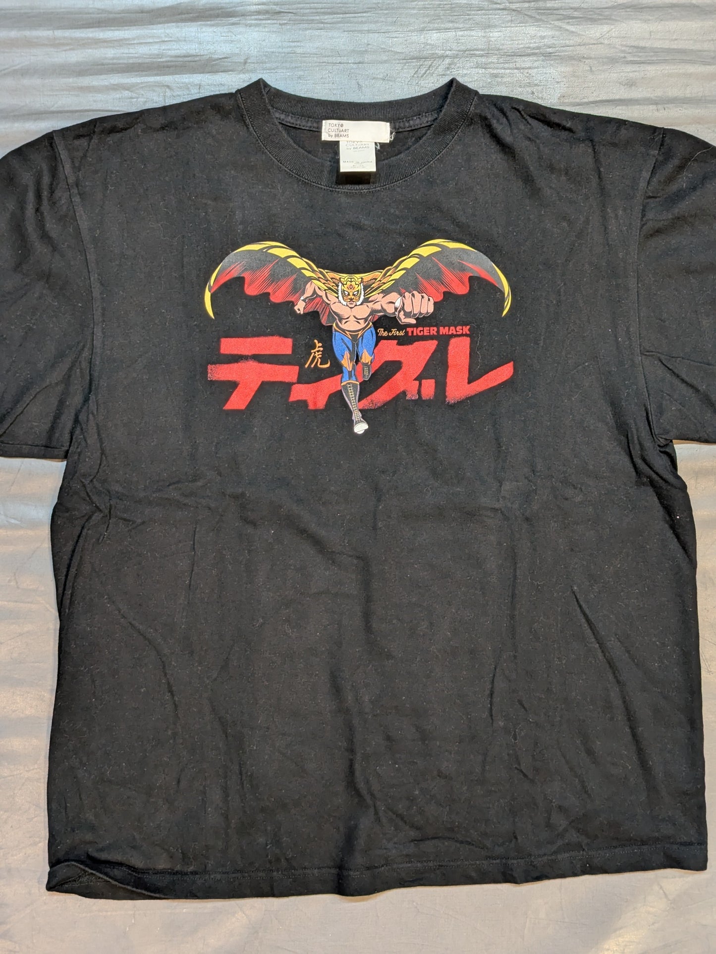 First Tiger Mask×BEAMS Tooru Shioka T-Shirt (Black)