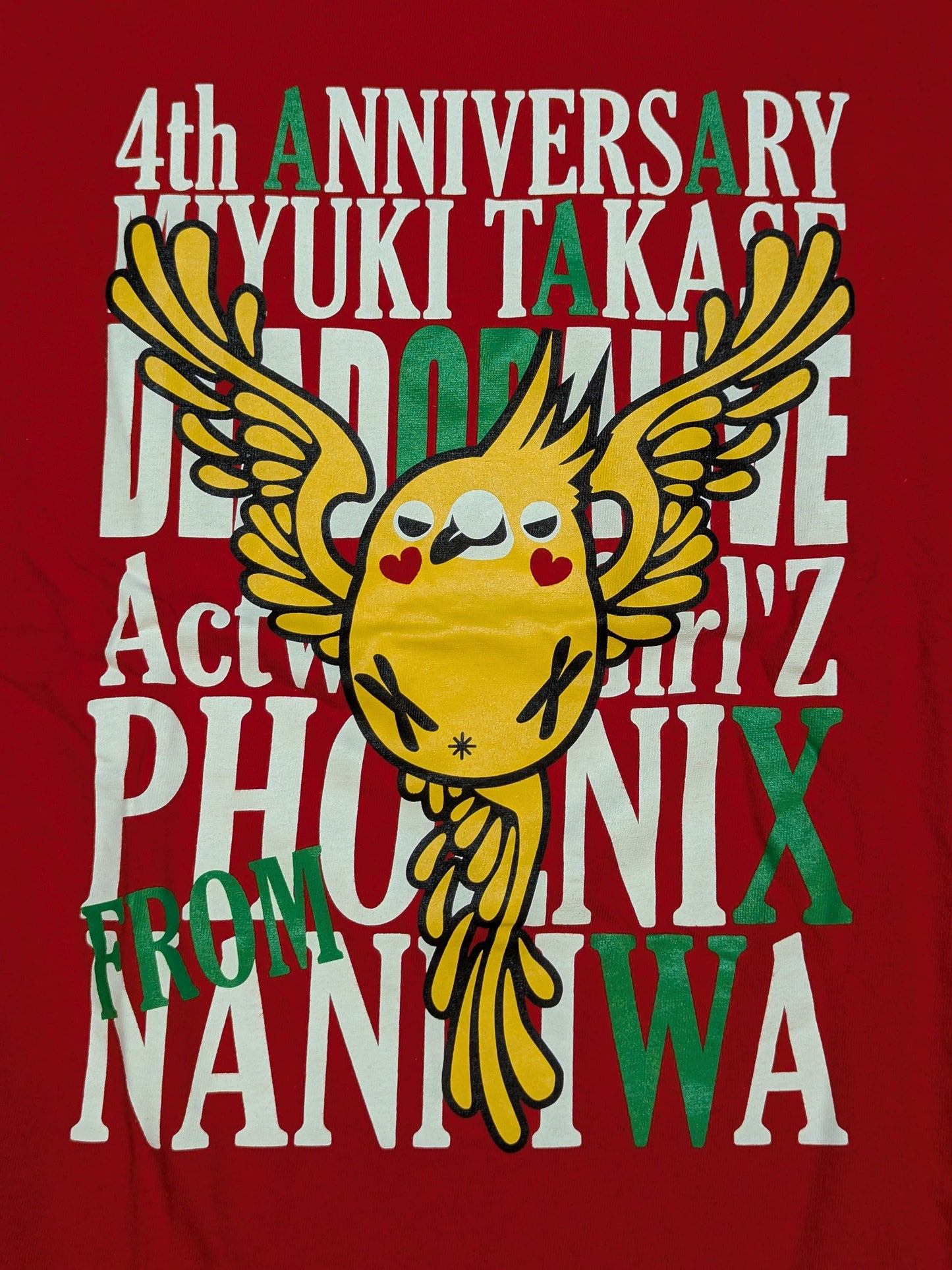 高瀬みゆき「4th ANNIVERSARY」Tシャツ②(レッド)